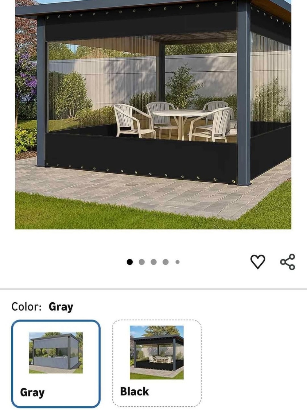 Gray Outdoor Gazebo Privacy Screen Panel - Brand: